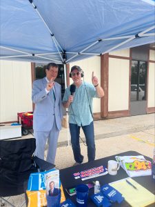 Richard Schwartz speaking with radio host of KZ 94.3