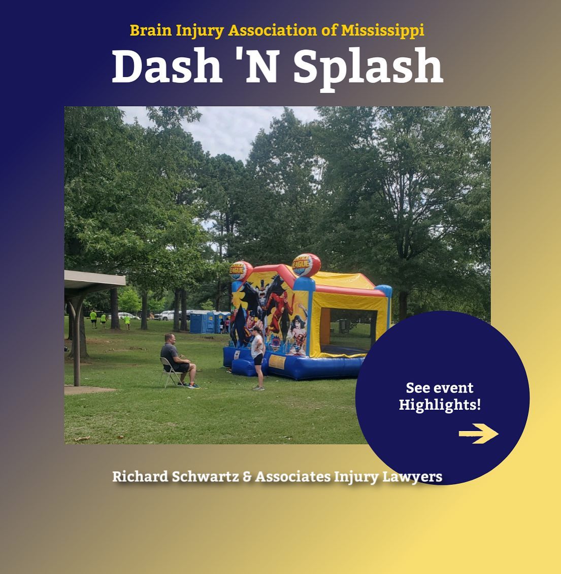 Brain Injury Association event showing a bounce house