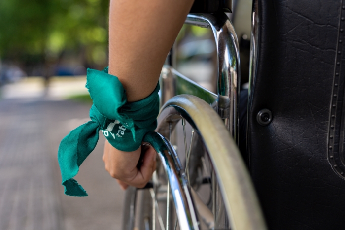 A disabled person fighting for women's rights