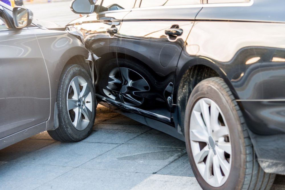 Side-impact collision damage between two vehicles in Columbus car accident